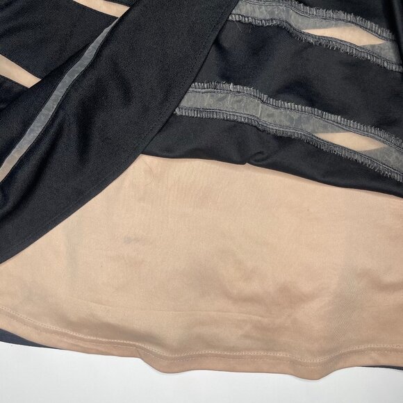 Alt. B Black & Nude Illusion Party Mini Midi Dress Size Large Occasion Event - Picture 7 of 11